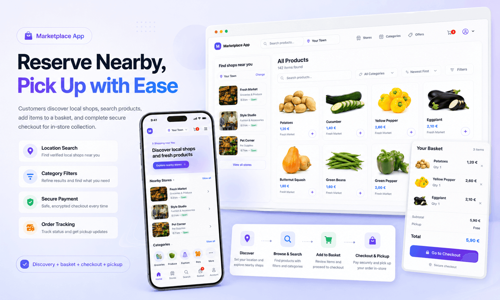 Blaia local marketplace shopping and pickup experience