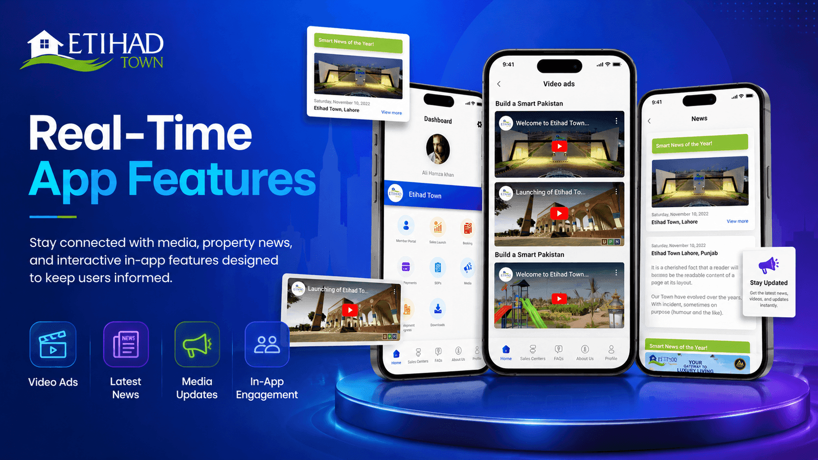 Etihad Town cross-platform application overview