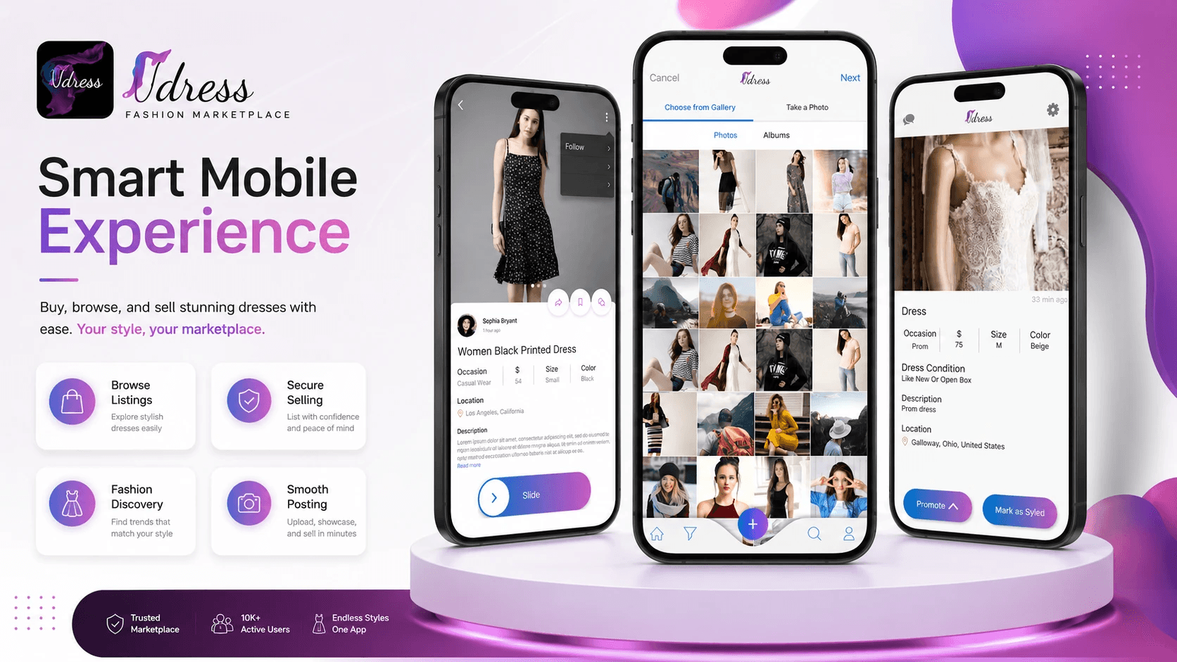 uDress mobile fashion marketplace experience