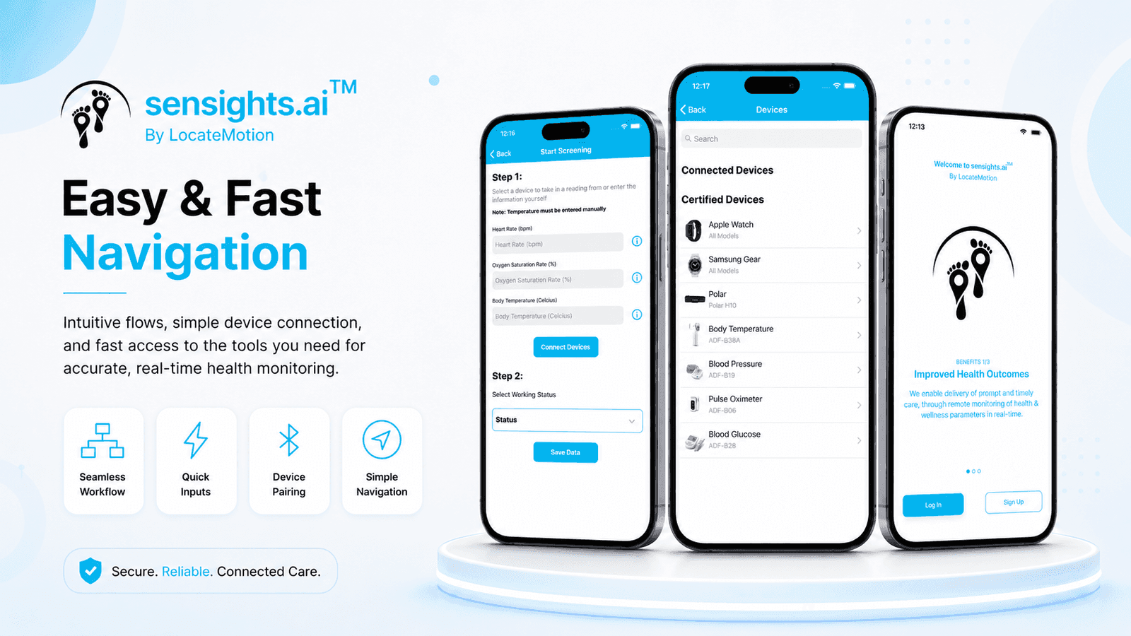 SenSights mobile navigation and care workflows